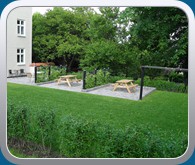 Fælles have med terrasser